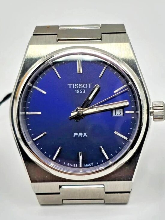Tissot PR100 Diamond Womens Watch 36mm Two Tone MOP Dial 